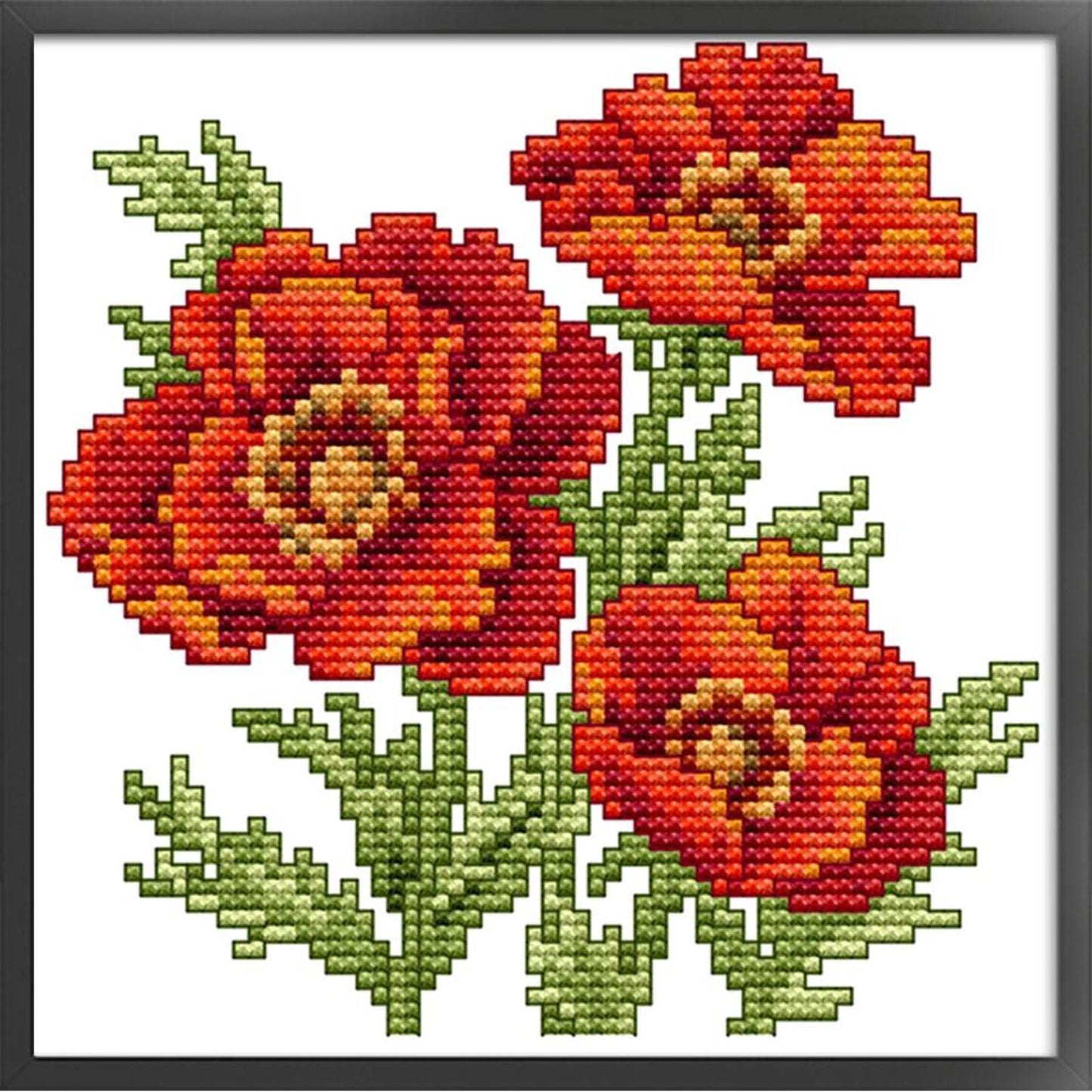 Flower Of Happiness - Partial 14CT Stamped Cross Stitch 17x17CM - Joy Sunday Backstitch