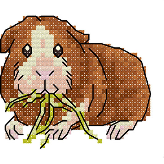 Hamster - Partial 14CT Stamped Cross Stitch 11x9CM - Joy Sunday Backstitch