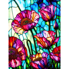 Load image into Gallery viewer, Huancan - Window Paper-Cut Style - Poppies - 50*65CM 14CT 2 Stamped Cross Stitch
