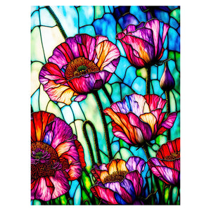 Huancan - Window Paper-Cut Style - Poppies - 50*65CM 14CT 2 Stamped Cross Stitch