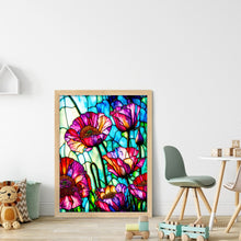Load image into Gallery viewer, Huancan - Window Paper-Cut Style - Poppies - 50*65CM 14CT 2 Stamped Cross Stitch
