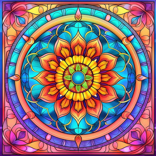 Paper-Cut Style - Mandala - Full 11CT Stamped Cross Stitch 40x40CM - Yishu