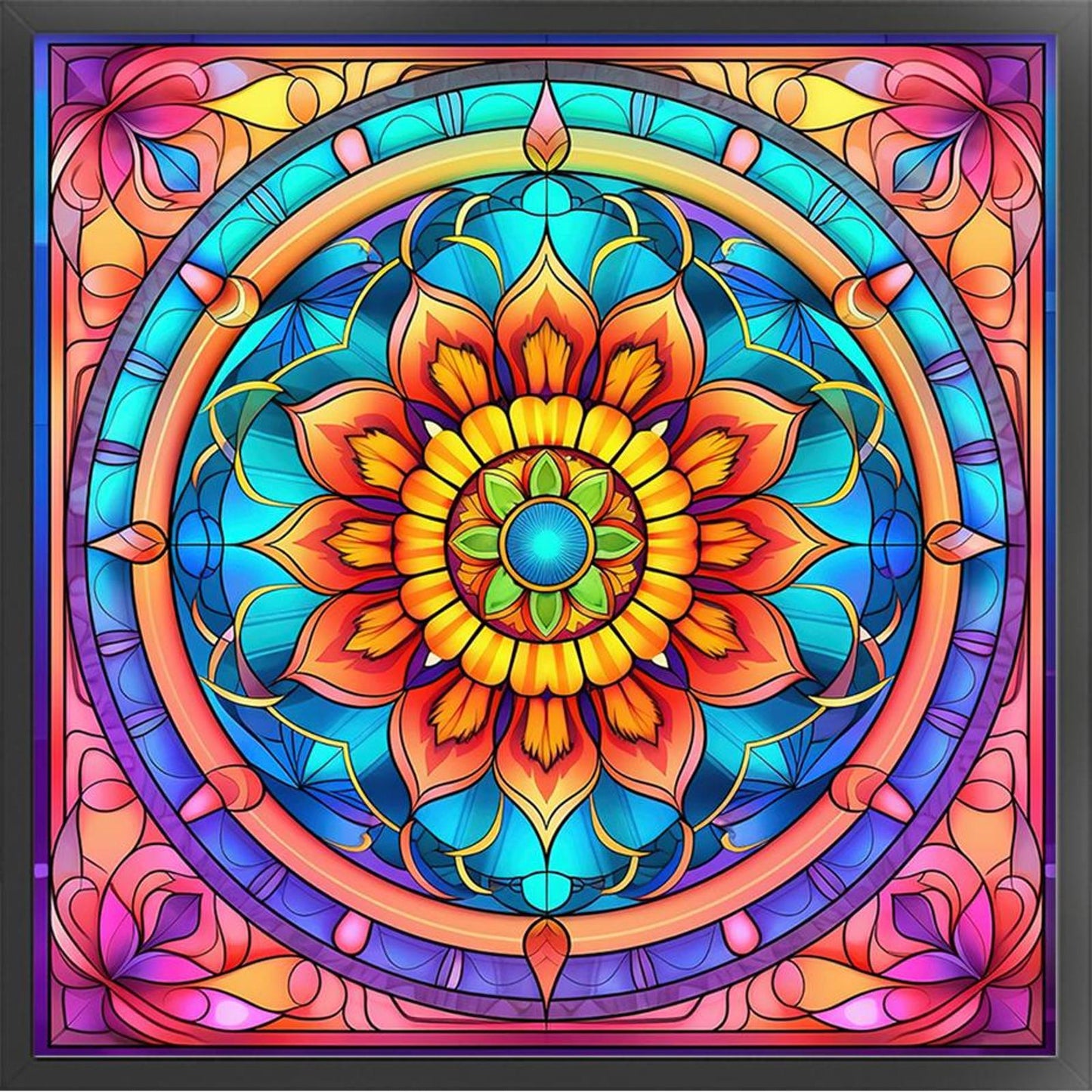 Paper-Cut Style - Mandala - Full 11CT Stamped Cross Stitch 40x40CM - Yishu