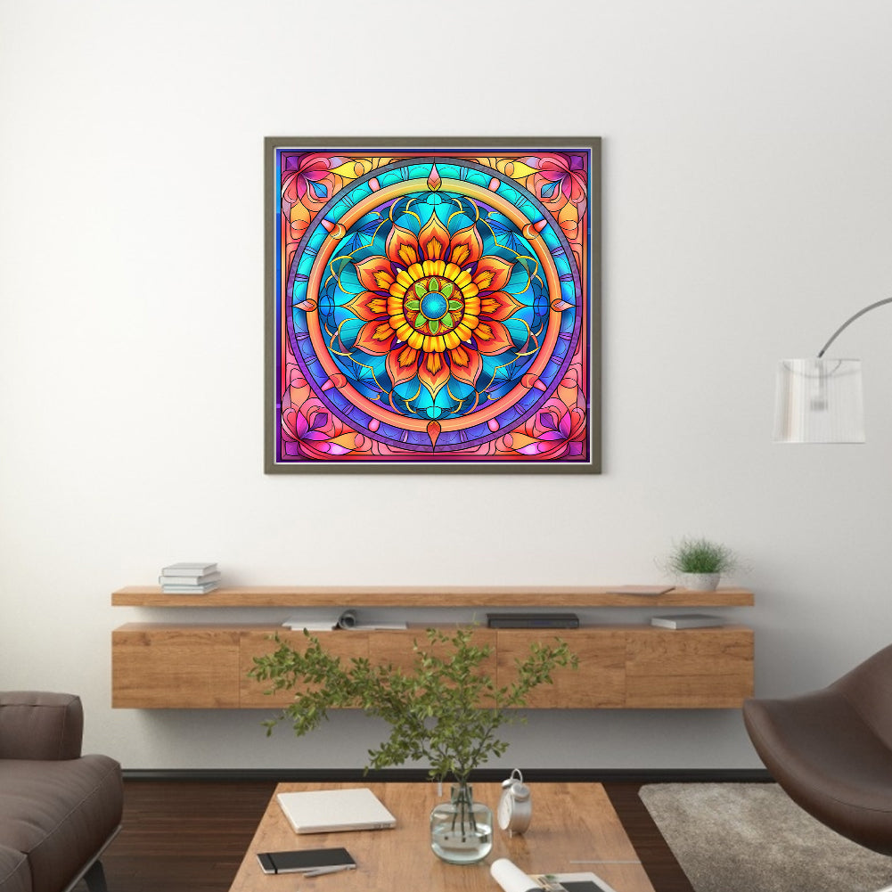 Paper-Cut Style - Mandala - Full 11CT Stamped Cross Stitch 40x40CM - Yishu