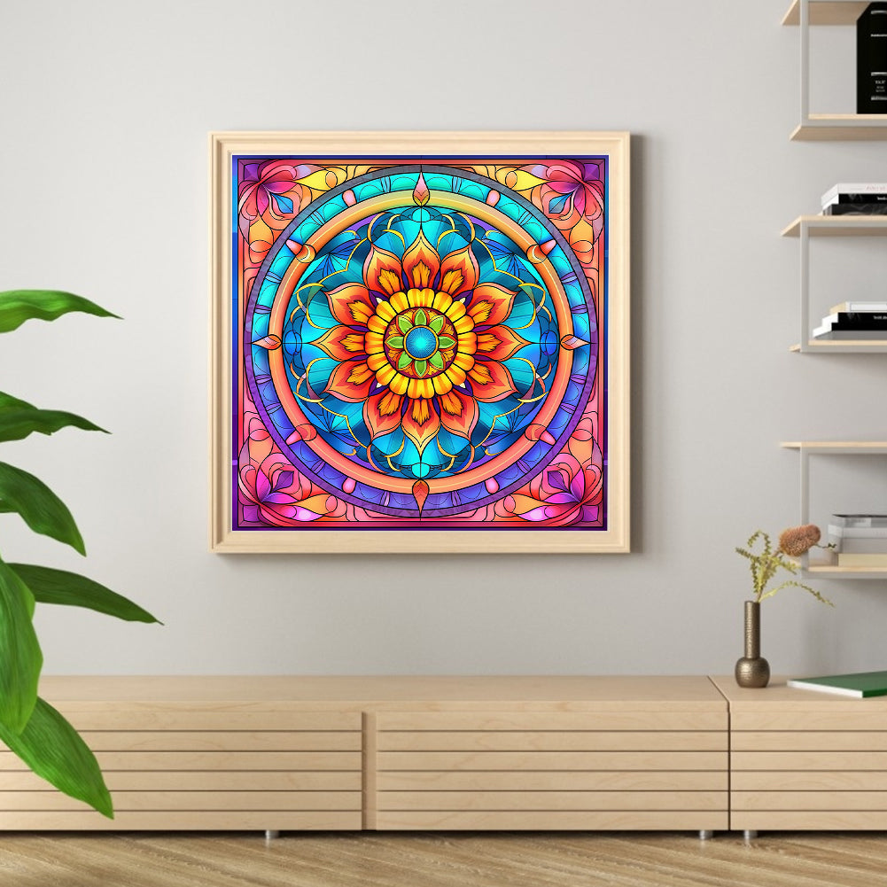 Paper-Cut Style - Mandala - Full 11CT Stamped Cross Stitch 40x40CM - Yishu