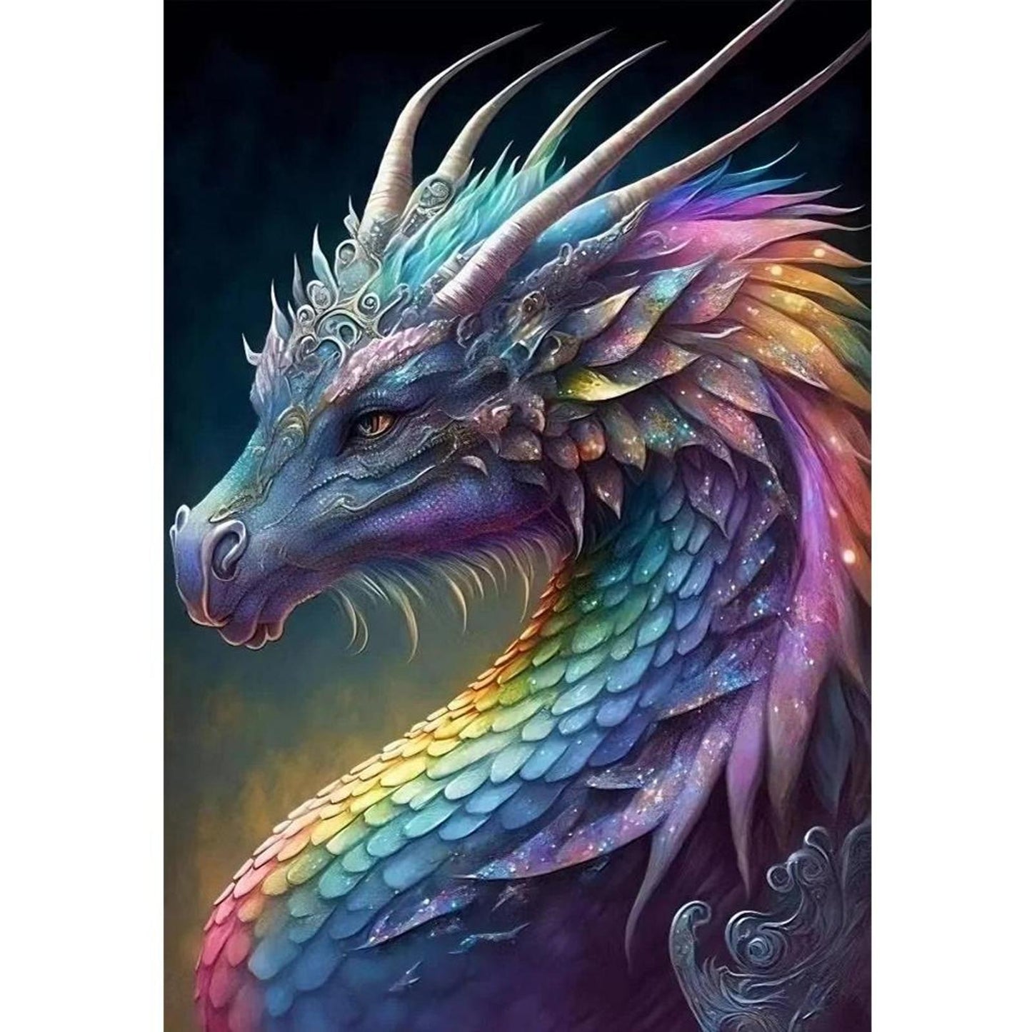 Colorful Dragon - Full 11CT Stamped Cross Stitch 45x65CM - Huacan