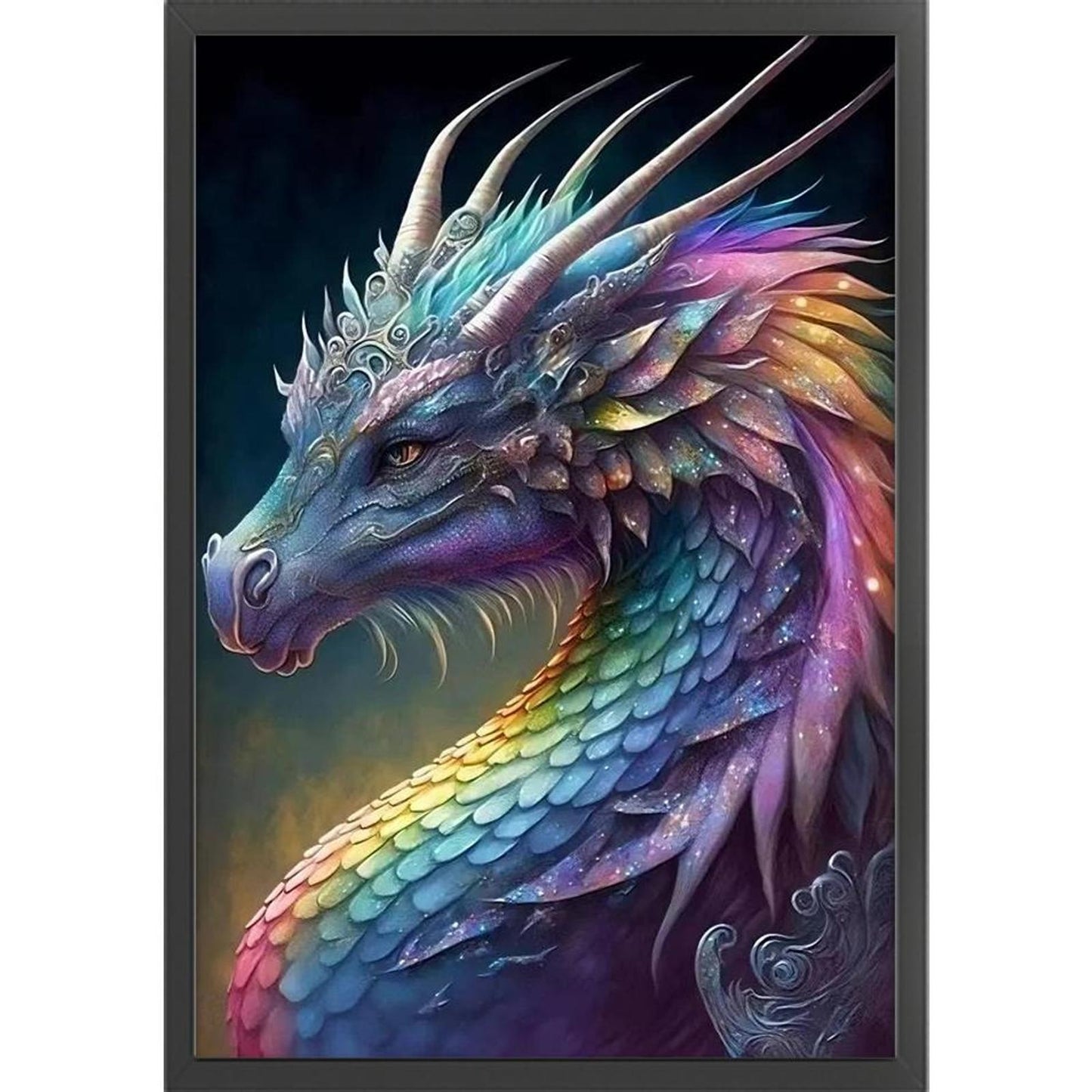 Colorful Dragon - Full 11CT Stamped Cross Stitch 45x65CM - Huacan