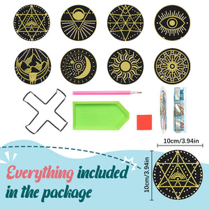 DIY Spot Drill Coaster Ornament 8pcs Cup Coasters for Adults Kids (yt024)