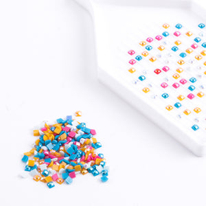 1225Pcs 5D Diamond Art Beads 60 Colors Flat Bottom Diamond Beads (Square Set 2)
