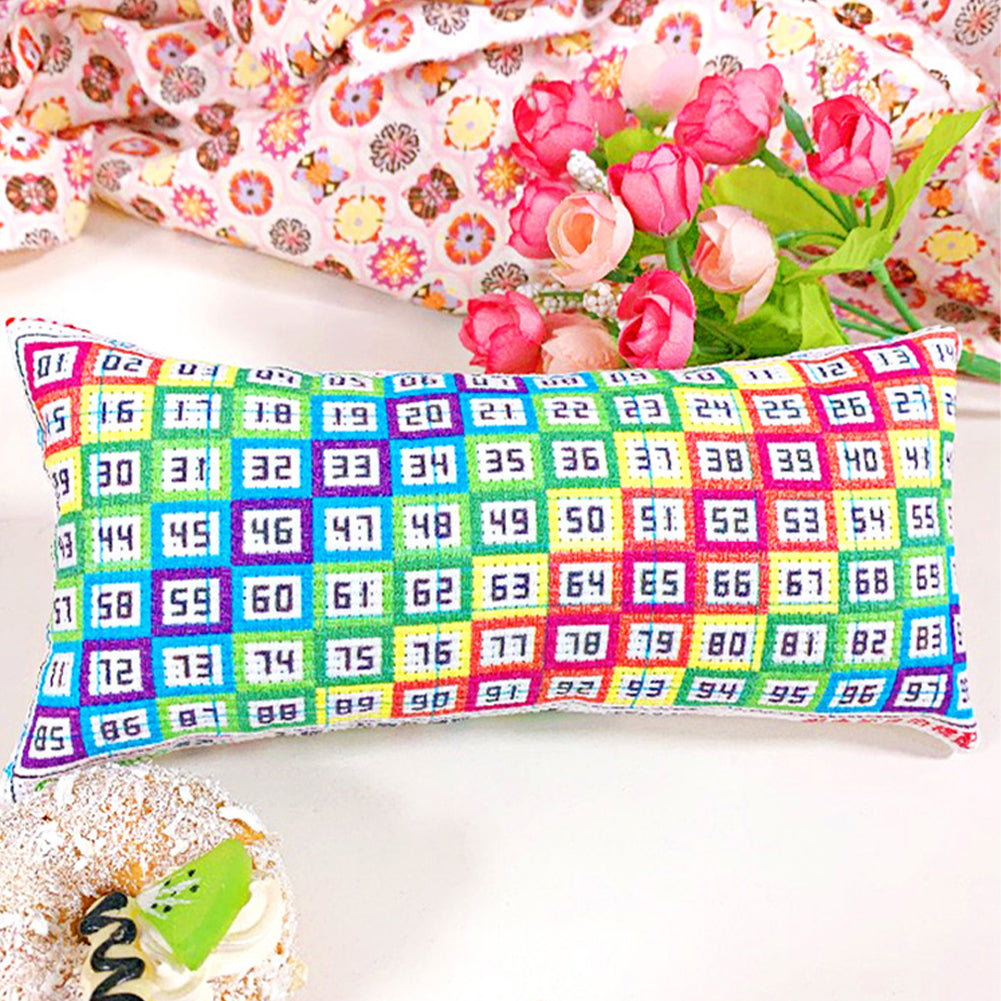 Number 1-98 Cross Stitch Embroidery Pin Cushion Rainbow Accessories DIY