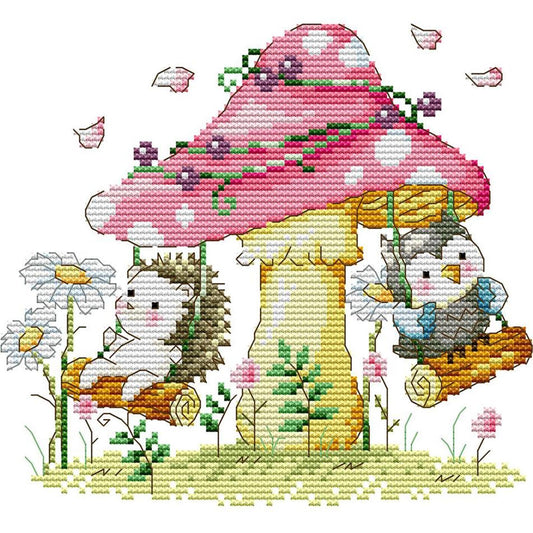 Forest Paradise - Partial 14CT Stamped Cross Stitch 22x19CM - Joy Sunday Backstitch