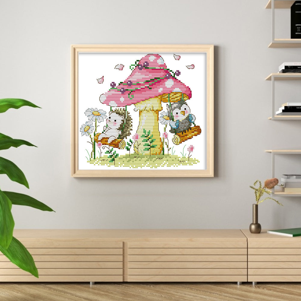 Forest Paradise - Partial 14CT Stamped Cross Stitch 22x19CM - Joy Sunday Backstitch