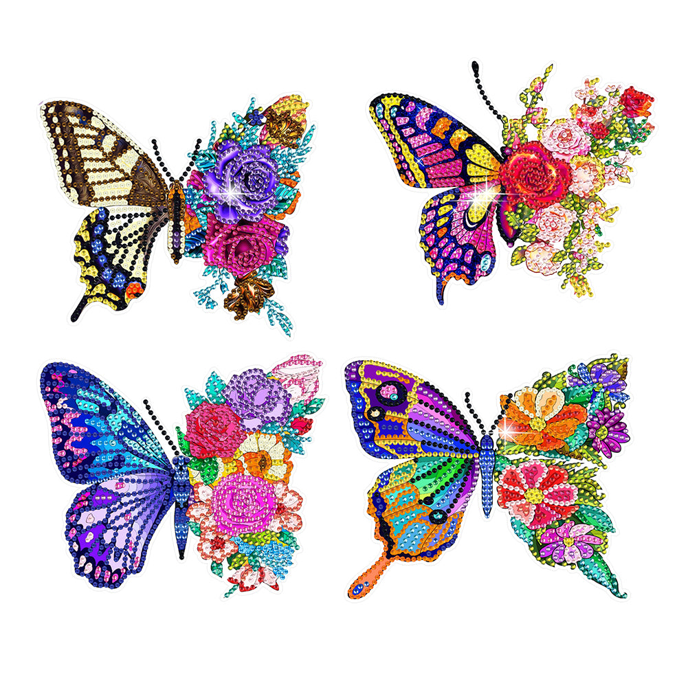 4pcs Diamond Mosaic Kits Butterfly DIY for Kids Adult Beginners