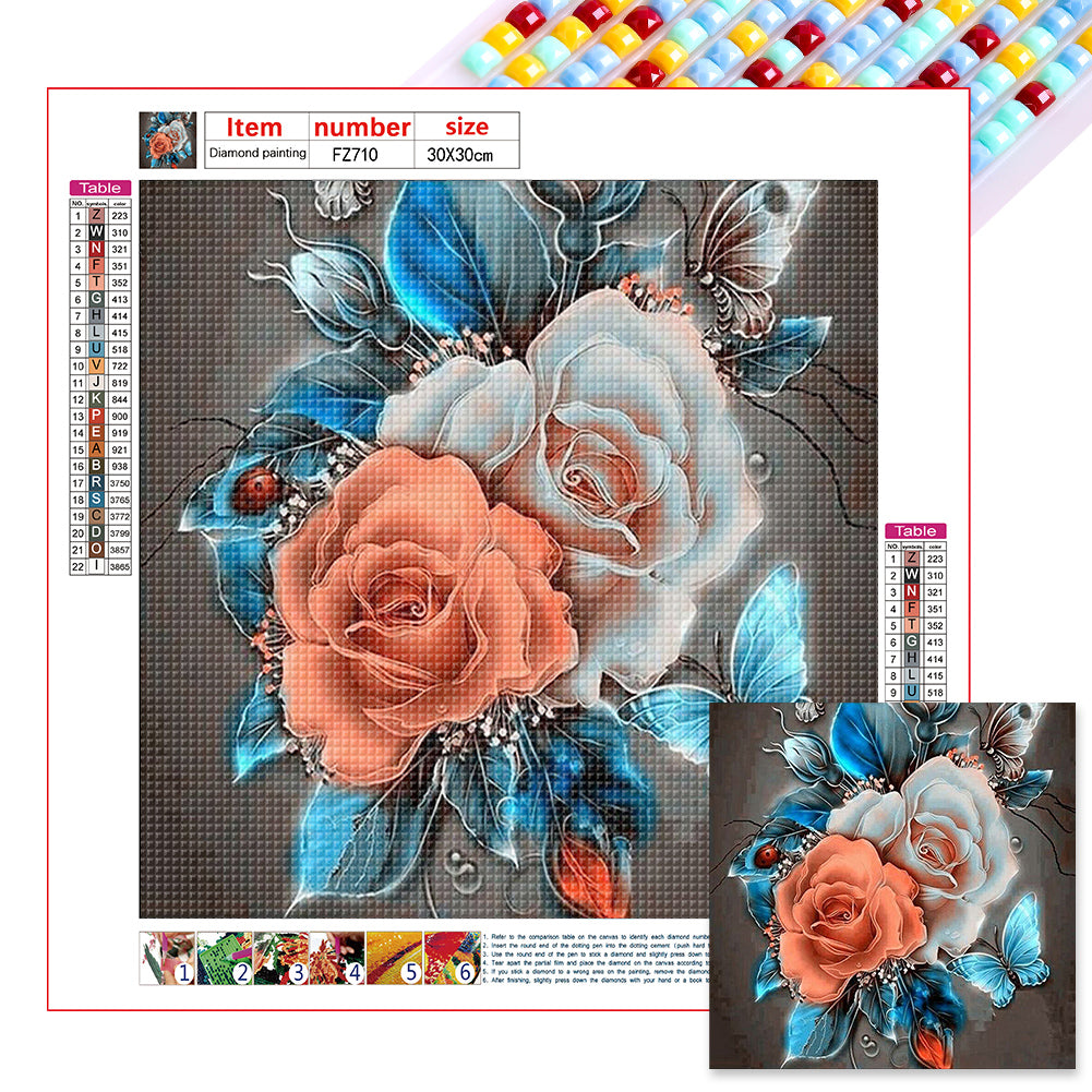 Flowers 30*30CM(Canvas) Full Square Drill Diamond Painting