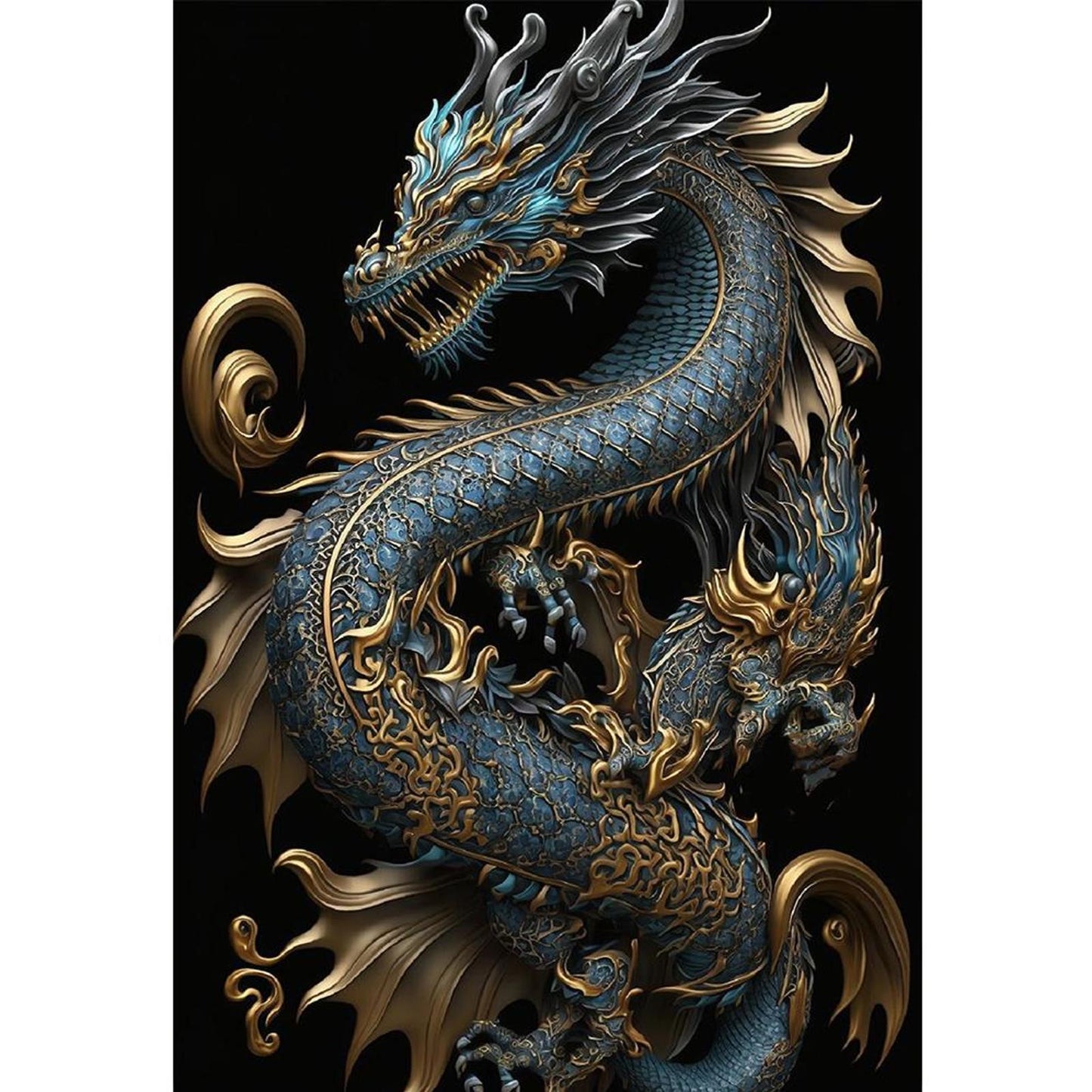 Dragon - Full 11CT Stamped Cross Stitch 40x60CM - Huacan