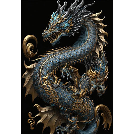 Dragon - Full 11CT Stamped Cross Stitch 40x60CM - Huacan