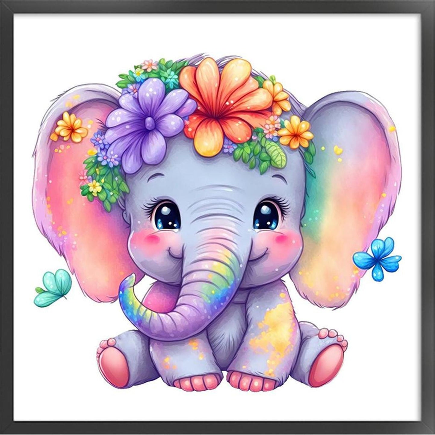 Elephant - Full 18CT Stamped Cross Stitch 20x20CM - Huacan