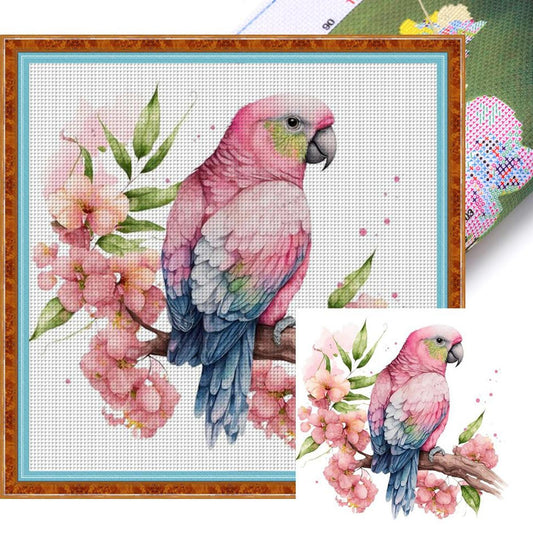Parrot - Full 18CT Stamped Cross Stitch 20x20CM - Huacan
