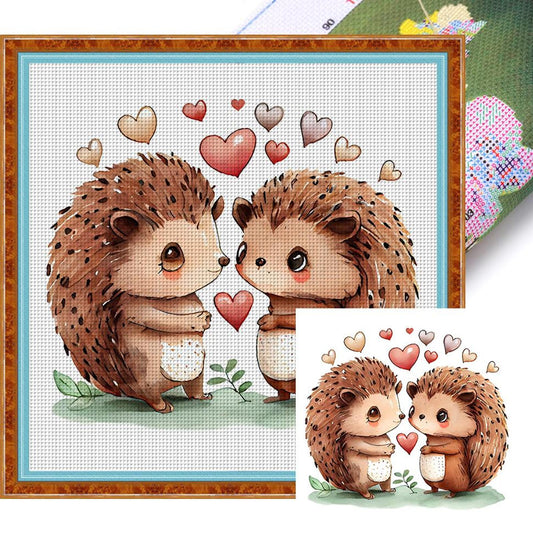 Hedgehog - Full 18CT Stamped Cross Stitch 20x20CM - Huacan
