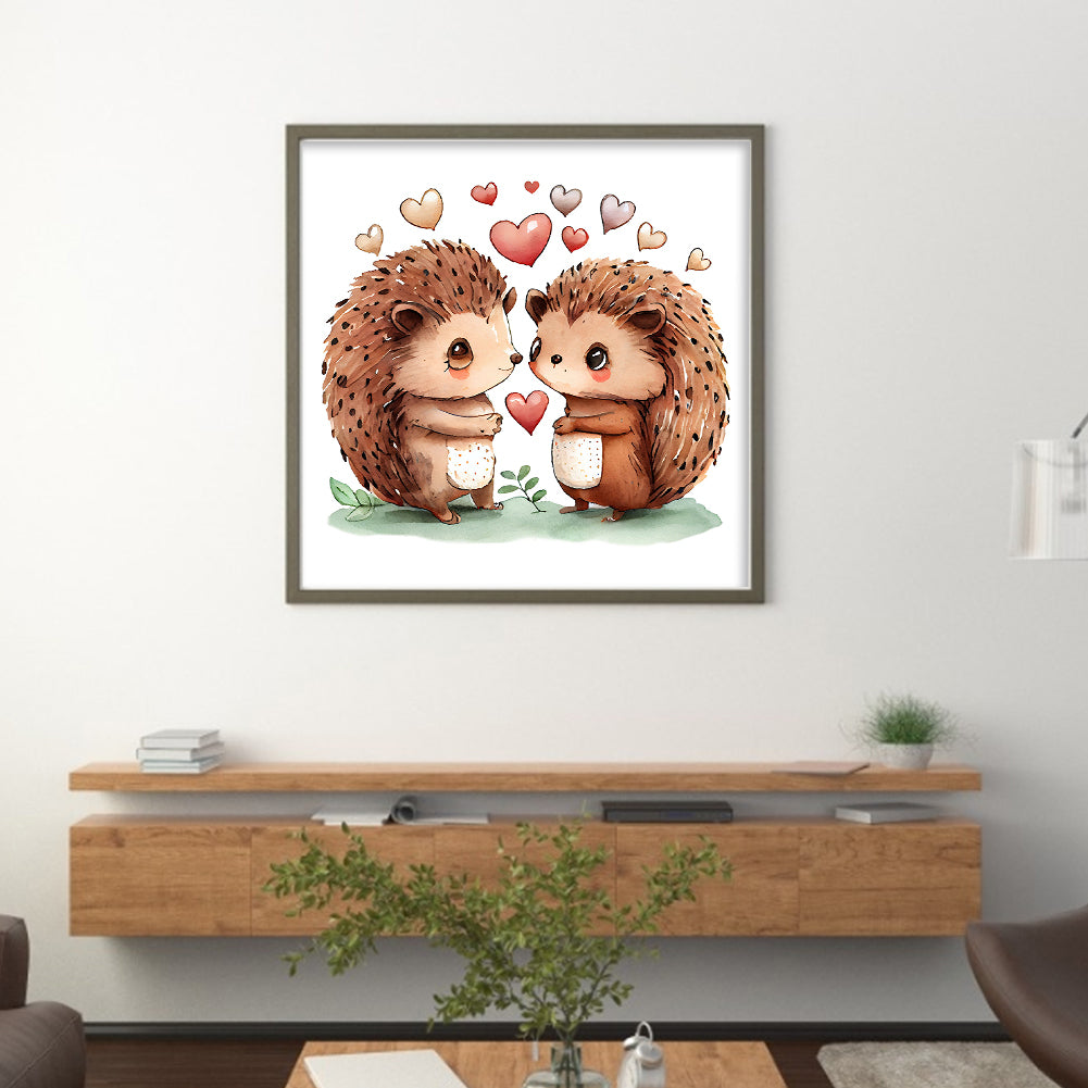 Hedgehog - Full 18CT Stamped Cross Stitch 20x20CM - Huacan
