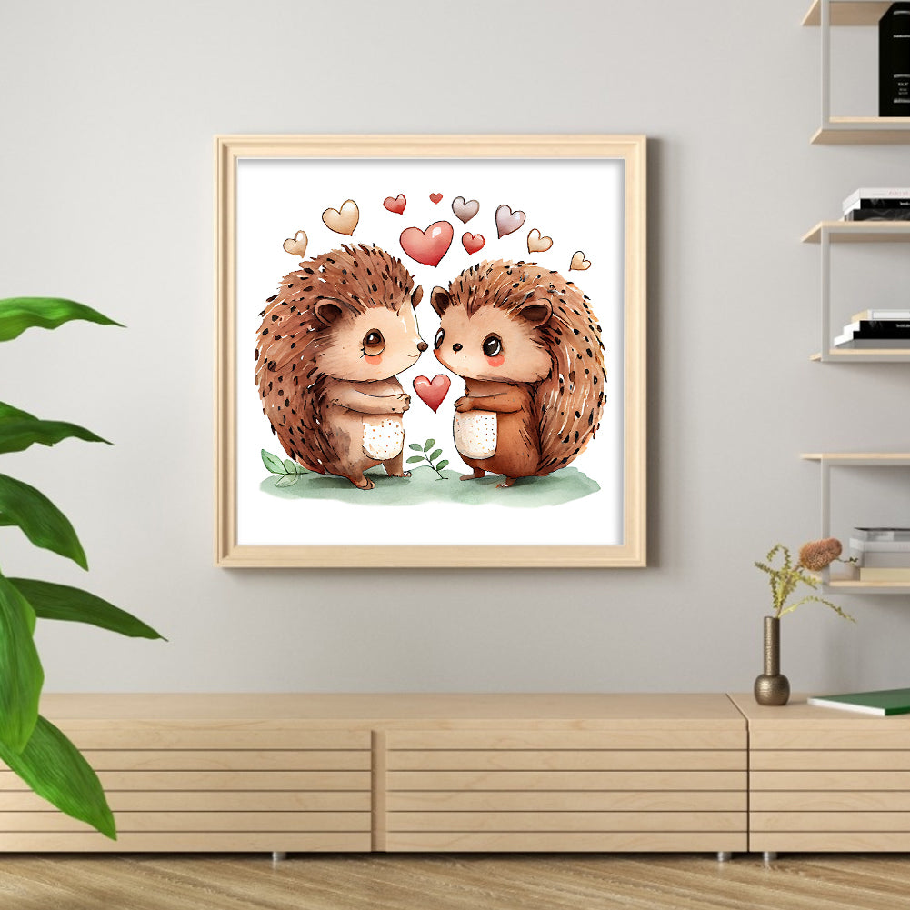 Hedgehog - Full 18CT Stamped Cross Stitch 20x20CM - Huacan