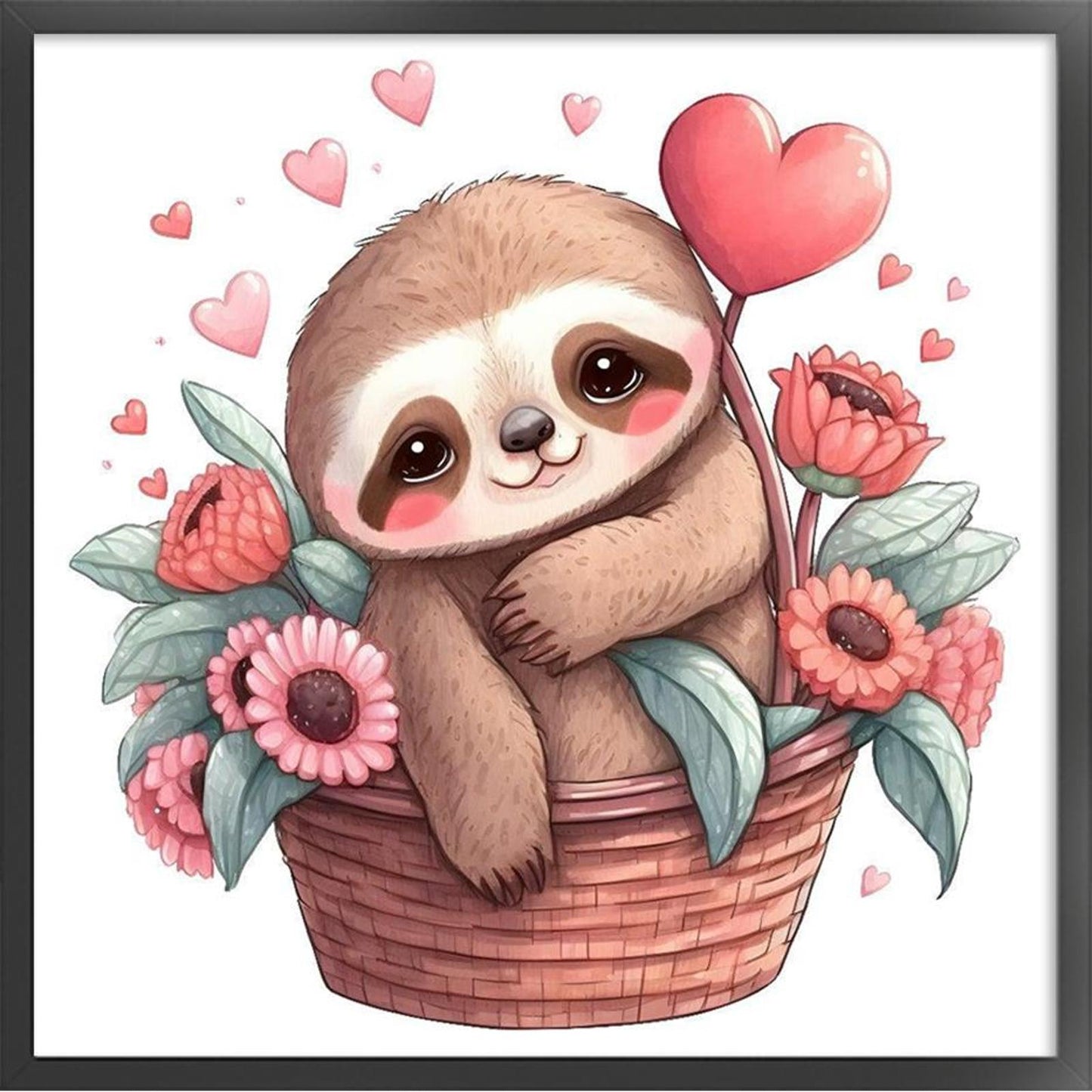 Sloth - Full 18CT Stamped Cross Stitch 20x20CM - Huacan