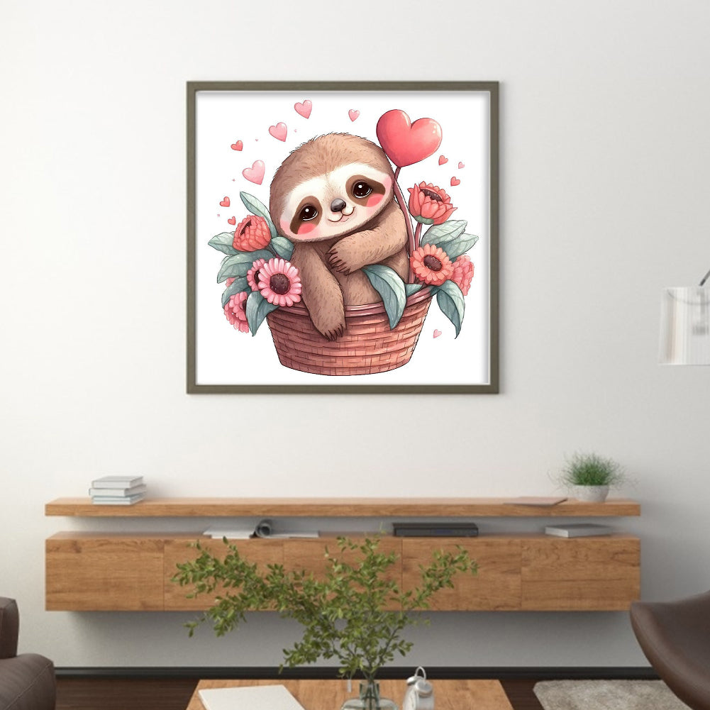 Sloth - Full 18CT Stamped Cross Stitch 20x20CM - Huacan