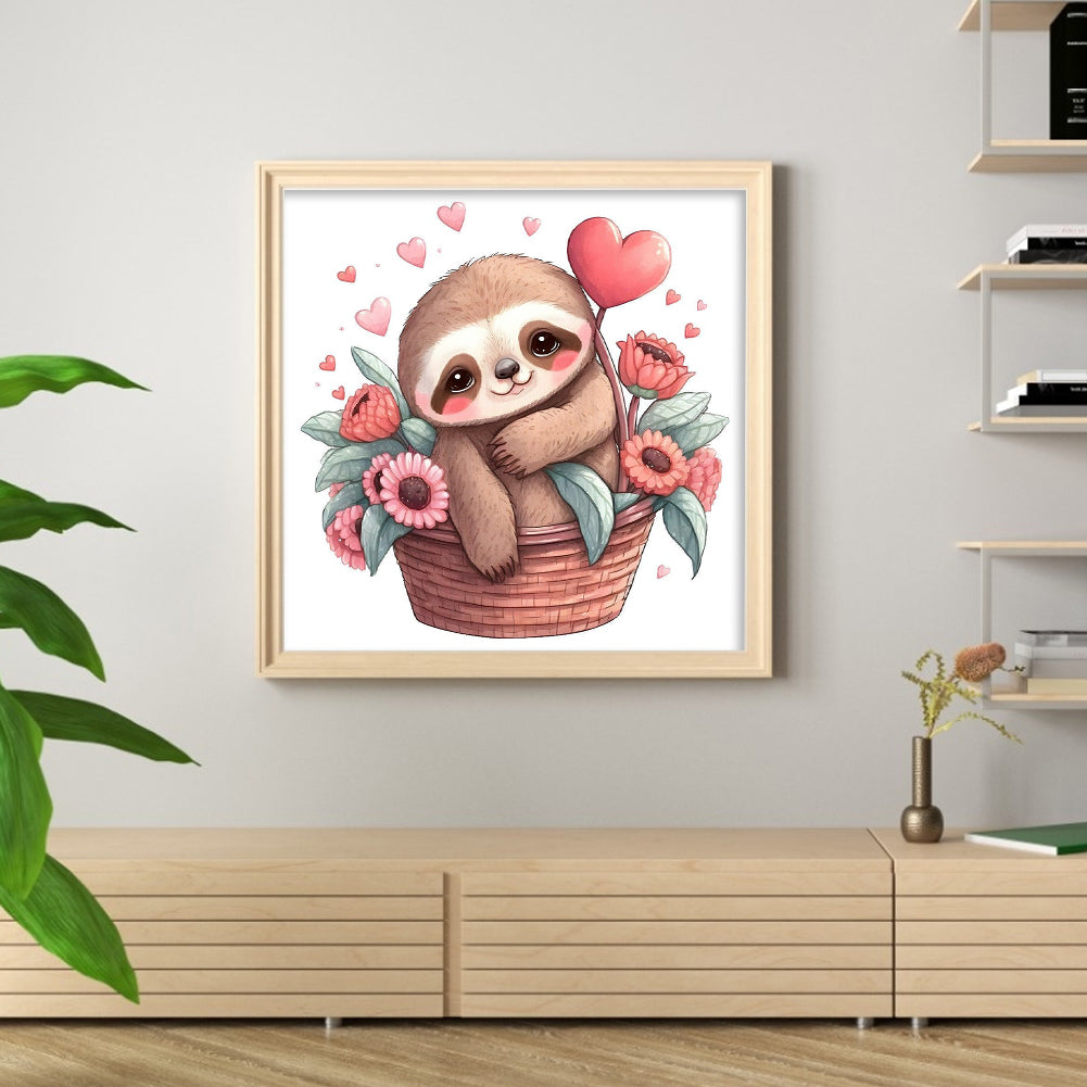 Sloth - Full 18CT Stamped Cross Stitch 20x20CM - Huacan