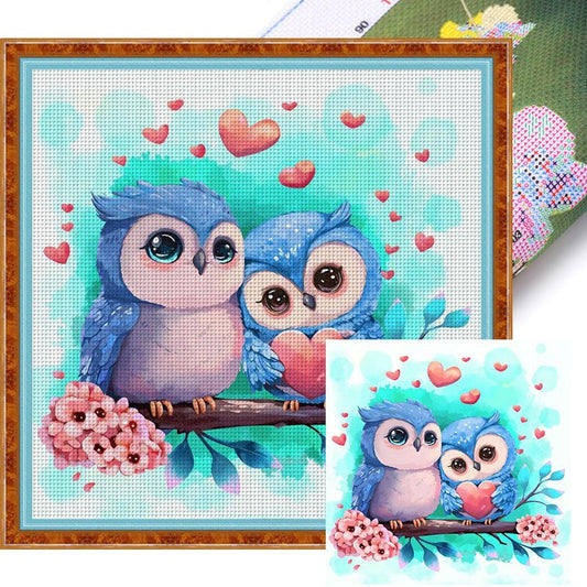 Owl - Full 18CT Stamped Cross Stitch 20x20CM - Huacan