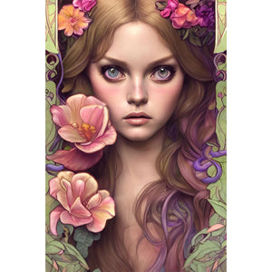 Woman 40*60CM(Canvas) Full Round Drill Diamond Painting