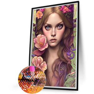 Woman 40*60CM(Canvas) Full Round Drill Diamond Painting