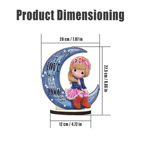 Crystal Diamond Ornament Wooden Point Drilling Ornament Kids Gift (MBJ005)