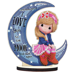 Crystal Diamond Ornament Wooden Point Drilling Ornament Kids Gift (MBJ005)