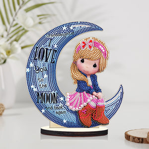 Crystal Diamond Ornament Wooden Point Drilling Ornament Kids Gift (MBJ005)