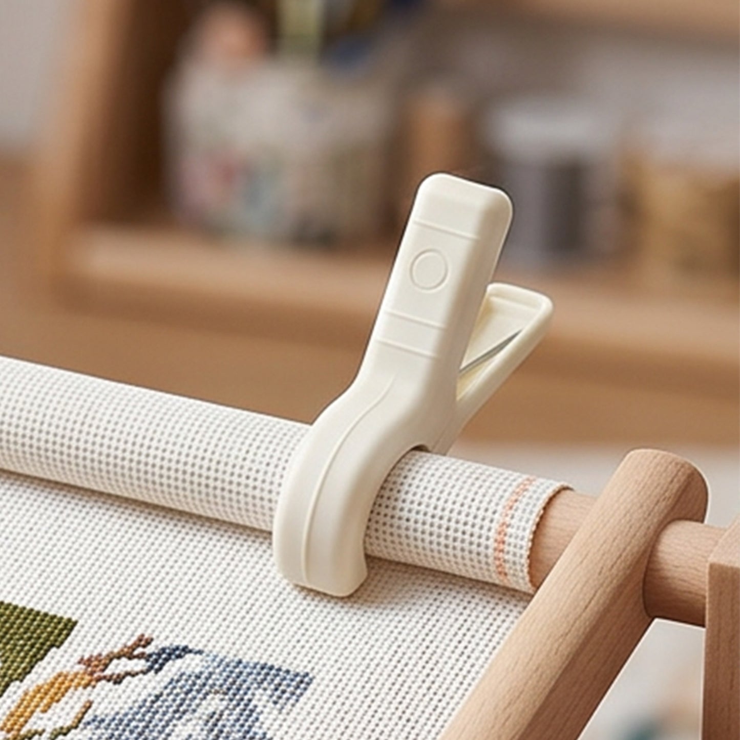 2Pcs Yellow Fabric Roll Clip Needlework Fabric Holder for Quilting 6.5x9.5 CM