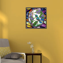 Load image into Gallery viewer, Hummingbird Glass Painting 30*30CM(Canvas) Partial Special Shaped Drill Diamond Painting
