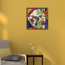 Load image into Gallery viewer, Hummingbird Glass Painting 30*30CM(Canvas) Partial Special Shaped Drill Diamond Painting
