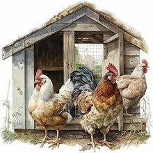Load image into Gallery viewer, Chicken Coop 30*30CM(Canvas) Full Round Drill Diamond Painting
