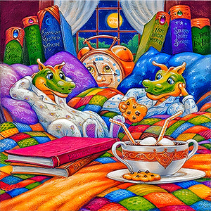 Huancan - Dragon'S Afternoon Tea - 50*50CM 11CT 3 Stamped Cross Stitch