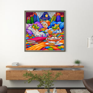 Huancan - Dragon'S Afternoon Tea - 50*50CM 11CT 3 Stamped Cross Stitch