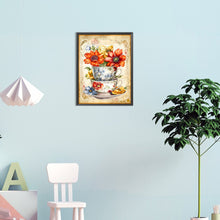 Load image into Gallery viewer, Flowers And Teacups 30*40CM(Canvas) Full Round Drill Diamond Painting
