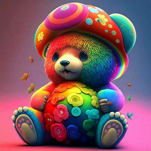 Colorful Bears 40*40CM(Picture) Full Round Drill Diamond Painting