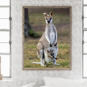 Kangaroos And Their Children 30*40CM(Canvas) Full Round Drill Diamond Painting