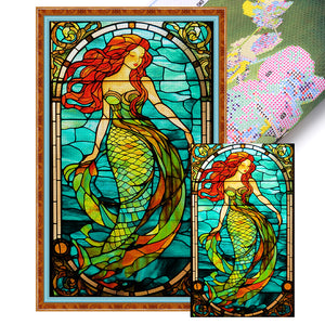 Yishu - Window Paper-Cut Style - Mermaid - 50*87CM 11CT 3 Stamped Cross Stitch