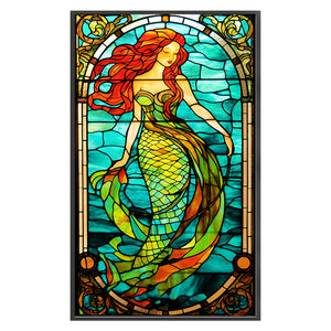 Yishu - Window Paper-Cut Style - Mermaid - 50*87CM 11CT 3 Stamped Cross Stitch