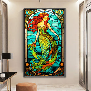 Yishu - Window Paper-Cut Style - Mermaid - 50*87CM 11CT 3 Stamped Cross Stitch