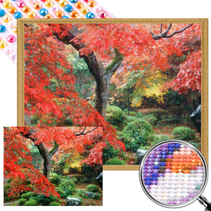 Maple Leaves 45*55CM(Picture) Round Drill Diamond Painting