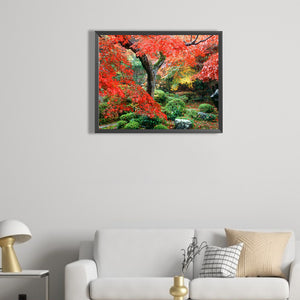 Maple Leaves 45*55CM(Picture) Round Drill Diamond Painting