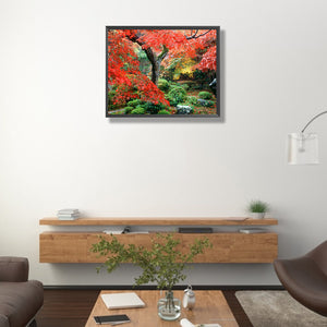 Maple Leaves 45*55CM(Picture) Round Drill Diamond Painting