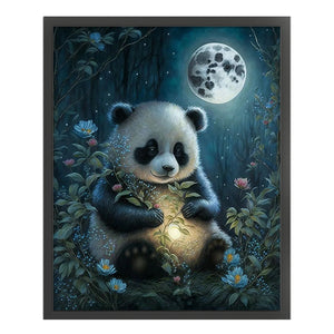 Huancan - Panda Under The Moon - 50*60CM 11CT 3 Stamped Cross Stitch